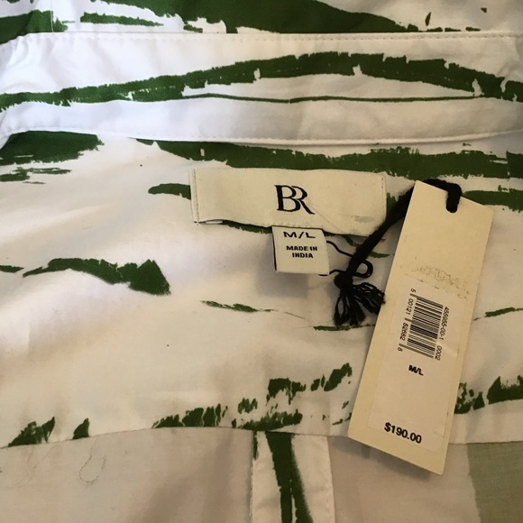 Banana Republic Moss Green and White Patterned Dress, NWT - Picture 5 of 14